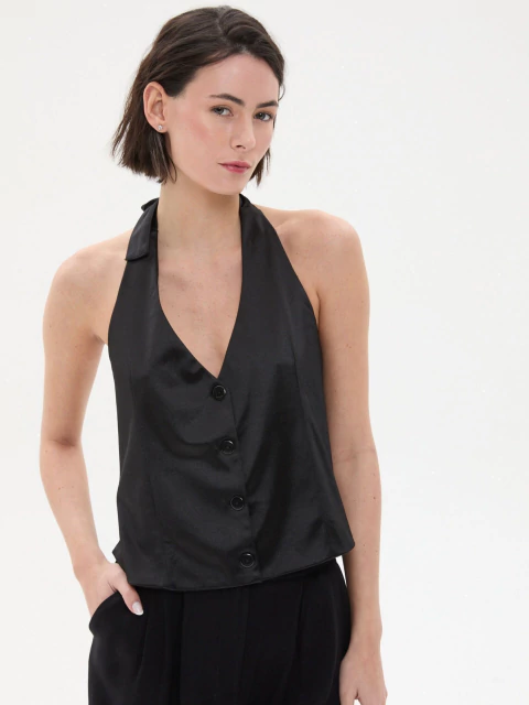 TOP SATEN C/BOTONES ESPALDA DESCUBIERTA (4810424)