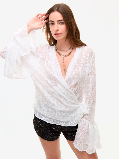 BLUSA DE GASA BORDADA CON CRUCE (4810212)