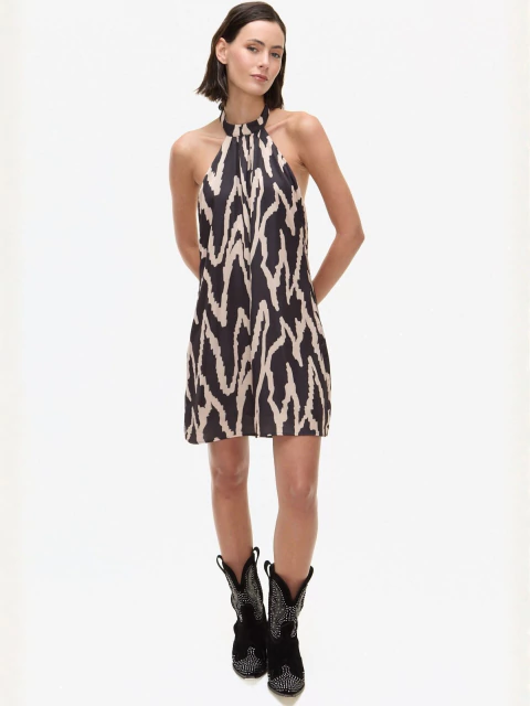 VESTIDO SATEN ESTAMPADO C/LAZO (4820015)