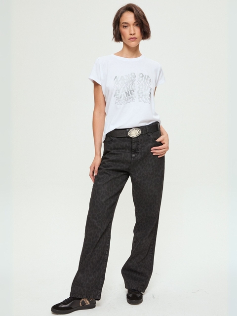 PANTALON NEGRO CON LASER PRINT (4840126)