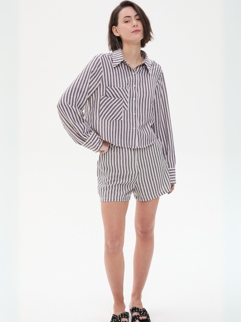 SHORT EFECTO LINO RAYADO (4830002)