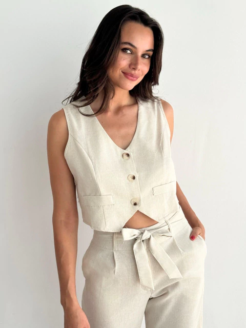 CHALECO PETRA LINO (V26ABA044)