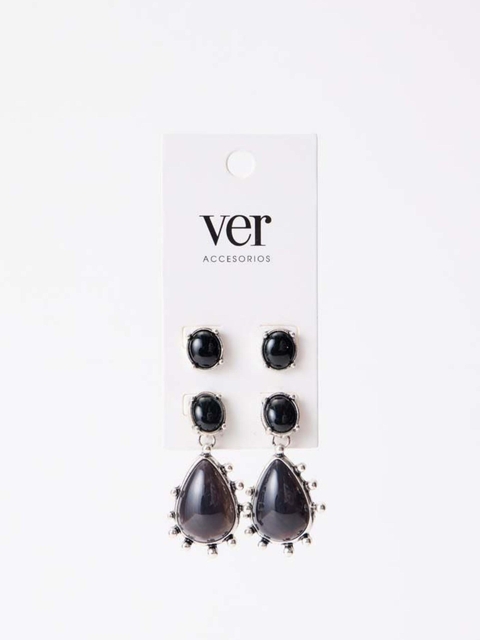 AROS PACK X2 PIEDRAS BLACK (78557)