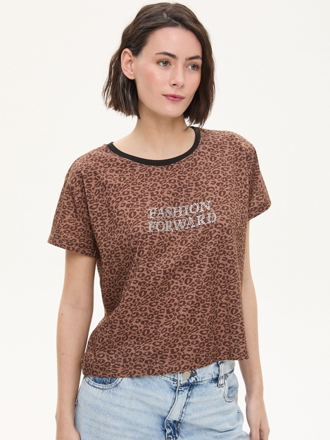 REMERA ANIMAL PRINT C/STRASS FASHION (4800028)