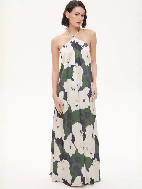 VESTIDO LARGO DE SATEN ESTAMPADO (4820214)