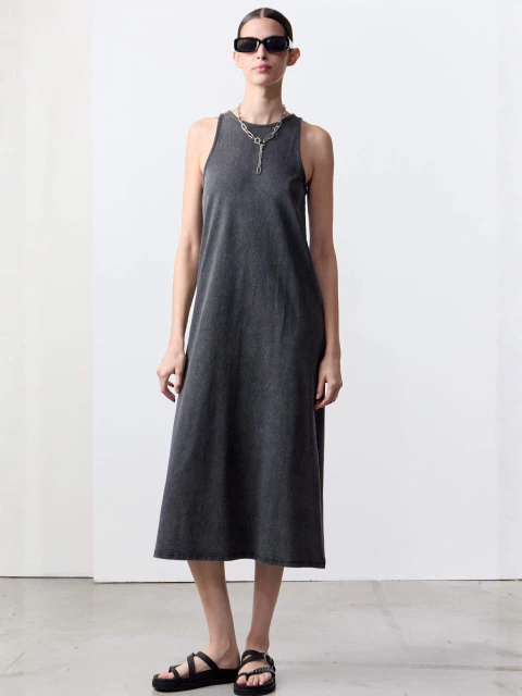 VESTIDO ACID WASH LARGO (78832)