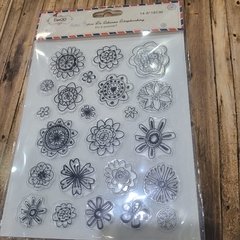 SELLO FLORES ESTILO DIBUJADAS A MANO (plancha x23) - ElesGO - comprar online
