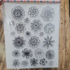 SELLO FLORES ESTILO DIBUJADAS A MANO (plancha x23) - ElesGO