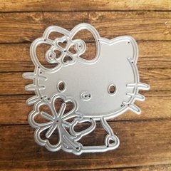 DIE / TROQUEL - PERSONAJE KITTY CON FLOR