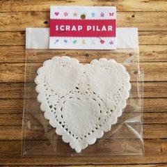 BLONDAS DE PAPEL CORAZON - 10 CM -BLANCO ANTIGUO - IMPORTADAS - comprar online