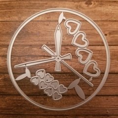 DIE / TROQUEL -RELOJ DE CENICIENTA CON CORAZONES-