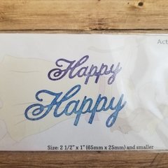 DIE / TROQUEL -HAPPY (2 uni - 2 tamaños dif) - TEXTO -PALABRA