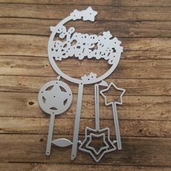 DIE / TROQUEL - TOPPER HAPPY BIRTHDAY MAS ACCESORIOS - (x4 un)