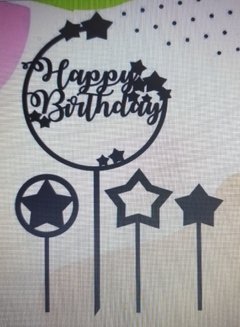 DIE / TROQUEL - TOPPER HAPPY BIRTHDAY MAS ACCESORIOS - (x4 un) - comprar online