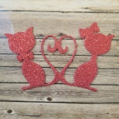 DIE / TROQUEL - PAREJA DE GATITOS CON CORAZON - - comprar online