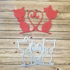 DIE / TROQUEL - PAREJA DE GATITOS CON CORAZON - en internet