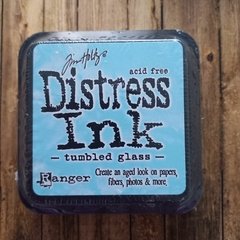TINTA DISTRESS INK RANGER DE TIM HOLTZ - COLOR TUMBLE GLASS - CELESTE