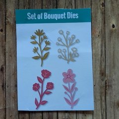 DIE / TROQUEL - SET OF BOUQUET -RAMAS -HOJAS -FRUTOS - (X 4 unid.)