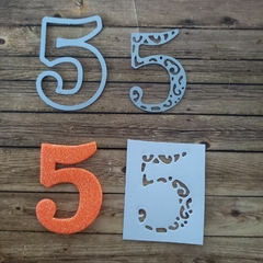 DIES / TROQUEL -NUMEROS LABRADO Y LISO - CON BASE 5 cm - Scrap Pilar