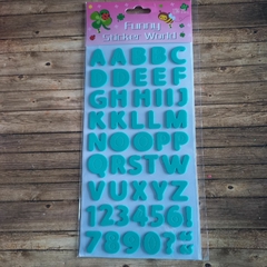 BLISTER DE LETRAS Y NUMEROS DE GOMA EVA AUTOADHESIVOS