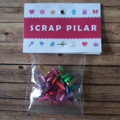 BRADS DE COLORES 8 X 12 mm - GANCHO MARIPOSA (x20 un) EMBELLECEDORES - comprar online