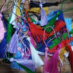 BORLAS METALIZADAS DE SEDA - COLORES SURTIDOS - 10 UNIDADES -6,5 CM