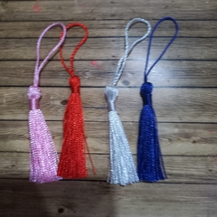 BORLAS METALIZADAS DE SEDA - COLORES SURTIDOS - 10 UNIDADES -6,5 CM - comprar online