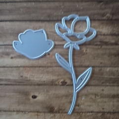 DIE /TROQUEL - ROSA CON TALLO - PARA 3D