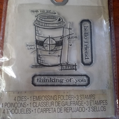 DIE / TROQUEL - SET de SELLO Y CARPETA DE EMBOSSING - SIZZIX - TIM HOLTZ en internet