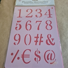 Stencil Plantilla Grande- MODELO NUMEROS GRANDES Y SIGNOS