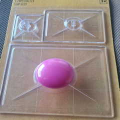 SET DE 3 BASES ACRILICAS PARA SELLOS DE SILICONAS -CON MANGO - Tres medidas diferentes - STAMP HOLDER - comprar online