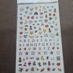 Embellecedores STICKERS TRANSPARENTES CON DIVERSOS DISEÑOS - X 1 PLANCHA - tienda online