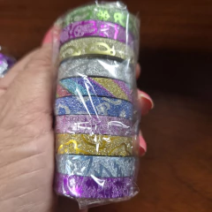 CINTA WASHI FINA BRILLOSA -x 10 unid en internet