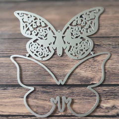 DIE / TROQUEL SET DE DOS MARIPOSAS - CALADA Y LISA