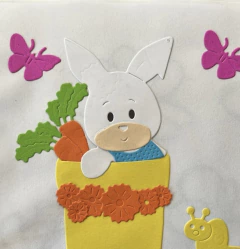 DIE / TROQUEL CONEJO CON MACETA Y ACCESORIOS (12 PIEZAS) en internet