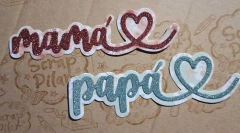 Troquel Mama - Papa con Corazon