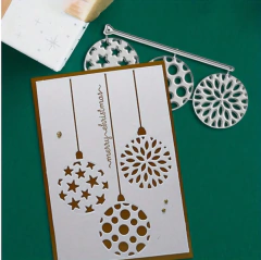 Troquel Set 3 Bolas De Navidad Colgantes Caladas