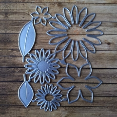 DIE / TROQUEL - FLOR HOJAS VARIOS DISEÑOS - (7 PZAS)