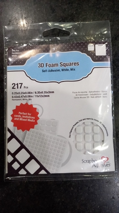 ADHESIVO 3D FOAM SQUARES - Espuma Bifaz -217 PZAS- BLANCO - comprar online