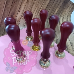 SELLO PARA LACRE - DE BRONCE CON MANGO MADERA - 8 DISEÑOS DIFERENTES -