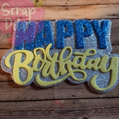 DIE / TROQUEL - HAPPY BIRTHDAY CON BASE -TEXTO -PALABRA -FELIZ CUMPLE - comprar online