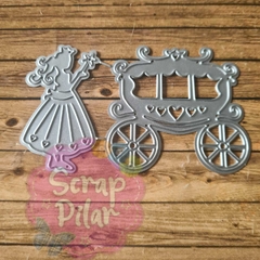 DIE / TROQUEL - PRINCESA Y CARROZA - ( 2 unid)
