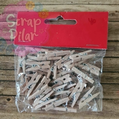 Broches de madera de 2,5cm (x40 un)