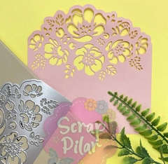 DIE / TROQUEL - GUARDA ONDULADA CON FLOR PARA TARJETAS -ANCHA en internet