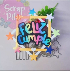 DIE / TROQUEL - ROMBO CON FELIZ CUMPLE -NUEVO -TEXTO - PALABRA - - comprar online