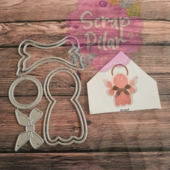 DIE / TROQUEL - ÁNGEL CON ALAS PARA COLGAR -