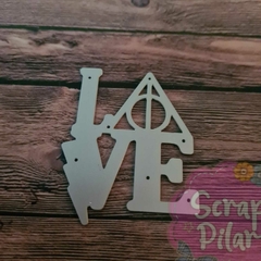 DIE / TROQUEL - LOVE HARRY POTTER - TEXTO Y SIMBOLO