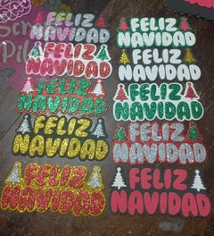 DIE / TROQUEL - FELIZ NAVIDAD CON PINITOS Y BASE - TEXTO -PALABRAS - comprar online