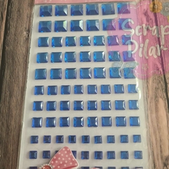 BLISTER DE STRAS CUADRADOS DE DIFERENTES TAMAÑOS - AUTOADHESIVO -DI-VI-N0 - Scrap Pilar