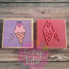 SELLO CUADRADO GRANDE: CONO DE HELADO - craft smart